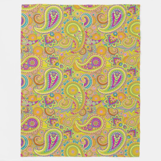 Floral Paisley nahtloses Muster I + Ihre Ideen Fleecedecke (Vorderseite)