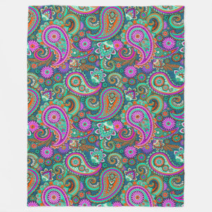 Floral Paisley nahtloses Muster II + Ihre Ideen Fleecedecke