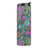 Floral Paisley nahtloses Muster II + Ihre Ideen Thermosbecher (Nach links gedreht)