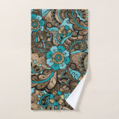Floral Paisley Pattern - aquamarine und goldene Badhandtuch Set (Handtuch)