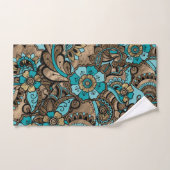 Floral Paisley Pattern - aquamarine und goldene Badhandtuch Set (Handtuch)
