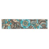 Floral Paisley Pattern - aquamarine und goldene Kurzer Tischläufer (Horizontal)