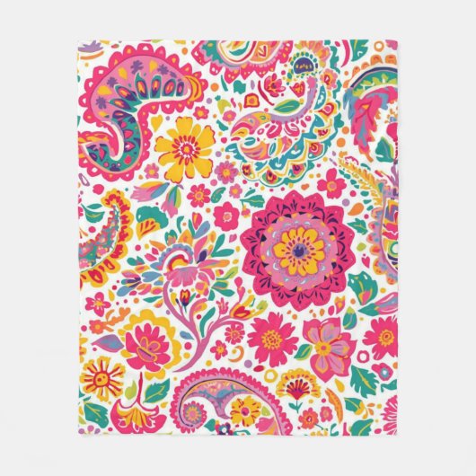Floral Paisley Pattern Fleecedecke (Vorderseite)