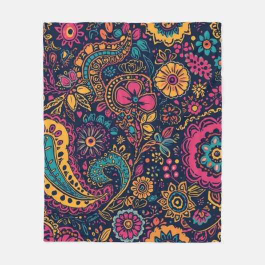 Floral Paisley Pattern Fleecedecke (Vorderseite)