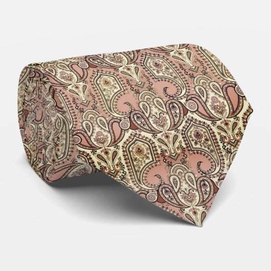 Floral Paisley Pink Krawatte (Gerollt)