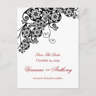 Floral Paisley Vintag Chic Save the Date elegant Ankündigungspostkarte