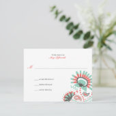 Floral Paisley Wedding Response RSVP Karte (Stehend Vorderseite)