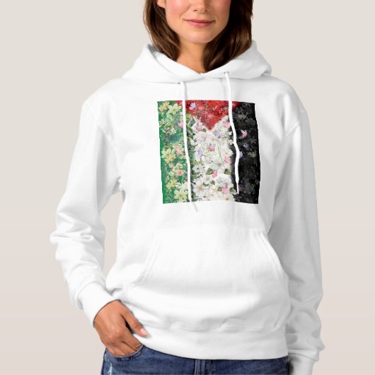 Floral Palestine Map - Free Palestine Map T - Shir Hoodie (Vorderseite)