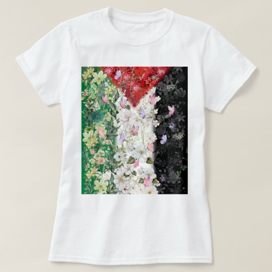 Floral Palestine Map - Free Palestine Map T - Shir T-Shirt (Design vorne)