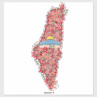 Floral Palestine map Kuppel Rock al Quads Geschenk