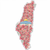 Floral Palestine map Kuppel Rock al Quads Geschenk Aufkleber (Vorderseite)
