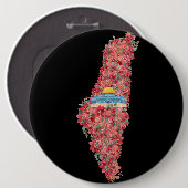 Floral Palestine map Kuppel Rock al Quads Geschenk Button (Vorne & Hinten)
