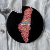 Floral Palestine map Kuppel Rock al Quads Geschenk Button (Beispiel)