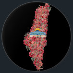 Floral Palestine map Kuppel Rock al Quads Geschenk Button<br><div class="desc">Dies ist eine besondere Floral Palästina-Karte mit Dome of Rock in Al Aqsa Moschee in Jerusalem (Bait al muqaddas) Design Für Palästinenser, Palästinenser Liebhaber Pro-Palästinenser, oder, jeder, der Freiheit und Gerechtigkeit unterstützt und Ungerechtigkeit bekämpft. An alle Befürworter der gerechten palästinensischen Sache. Aufstieg und Unterstützung der Befreiung Palästinas und des Gazastreifens...</div>