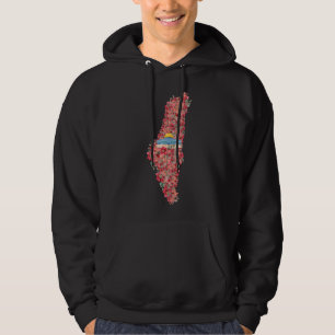 Floral Palestine map Kuppel Rock al Quads Geschenk Hoodie