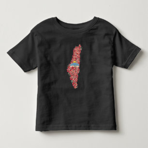 Floral Palestine map Kuppel Rock al Quads Geschenk Kleinkind T-shirt