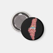 Floral Palestine map Kuppel Rock al Quads Geschenk Magnet (Vorderseite/Rückseite)