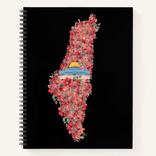 Floral Palestine map Kuppel Rock al Quads Geschenk Notizblock