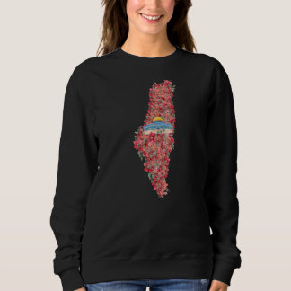 Floral Palestine map Kuppel Rock al Quads Geschenk Sweatshirt