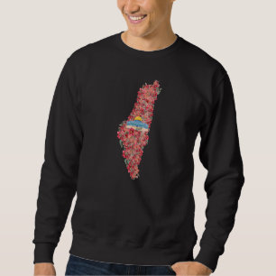 Floral Palestine map Kuppel Rock al Quads Geschenk Sweatshirt