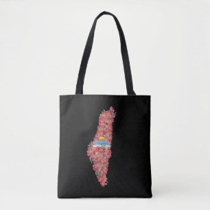 Floral Palestine map Kuppel Rock al Quads Geschenk Tasche