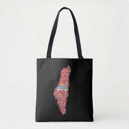 Floral Palestine map Kuppel Rock al Quads Geschenk Tasche (Vorderseite)