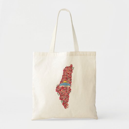 Floral Palestine map Kuppel Rock al Quads Geschenk Tragetasche (Vorne)