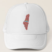 Floral Palestine map Kuppel Rock al Quads Geschenk Truckerkappe (Vorderseite)