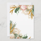 Floral Palm Leaf Einladung (Rückseite)