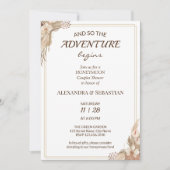 Floral Pampa Grass Honeymoon Shower Invitation Einladung (Vorderseite)