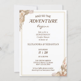 Floral Pampa Grass Honeymoon Shower Invitation Einladung