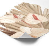 Floral Pampa Grass Wedding Willkommenszeichen Poster (Ecke)