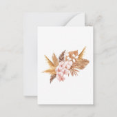 Floral Pampas Grass Boho Terracotta Kinderdusche Mitteilungskarte (Rückseite)