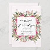 Floral Pampas Grass Einladung (Vorne/Hinten)