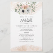 Floral Pampas Grass Eucalyptus Baby Dusche Briefpapier (Vorderseite)