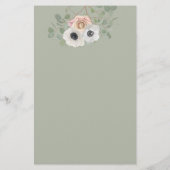Floral Pampas Grass Eucalyptus Baby Dusche Briefpapier (Rückseite)