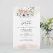 Floral Pampas Grass Eucalyptus Baby Dusche Briefpapier (Stehend Vorderseite)