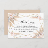 Floral Pampas Grass Feier zum Gedenken an das Lebe Dankeskarte (Vorne/Hinten)