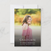 Floral Pampas Grass Foto Abschluss Ankündigung (Vorderseite)