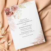 Floral Pampas Grass Terracotta Script Wedding Einladung