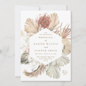 Floral Pampas Grass Tropischer Dschungel Einladung (Vorderseite)