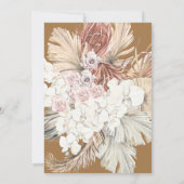 Floral Pampas Grass Tropischer Dschungel Schwarz Einladung (Rückseite)