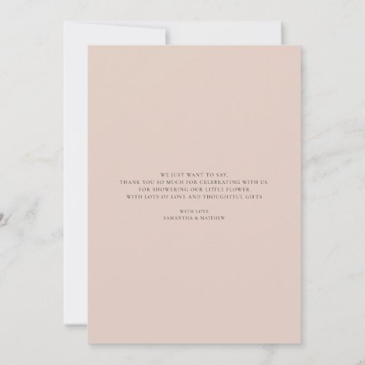 Floral Pampas Grass Watercolor Kinderdusche Dankeskarte (Rückseite)