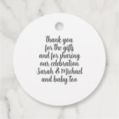 Floral Panda Bear Baby Dusche Vielen Dank Geschenkanhänger (Rückseite)