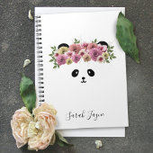Floral Panda Bear Girl Name Journal Notebook Notizblock