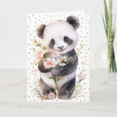 Floral Panda Grußkarte Dankeskarte (Vorderseite)