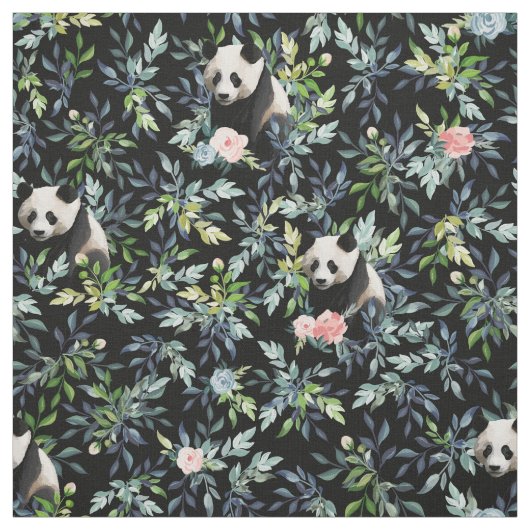 Floral Panda Muster Stoff (Muster)