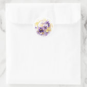 Floral Pansy Runder Aufkleber (Tasche)