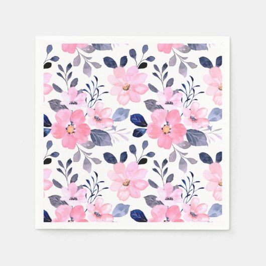 Floral Paper Cocktail Napkins Serviette (Vorderseite)