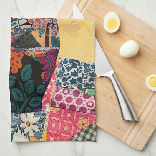 Floral Paper Collage Mixed Geschirrtuch (Viertel Falte)